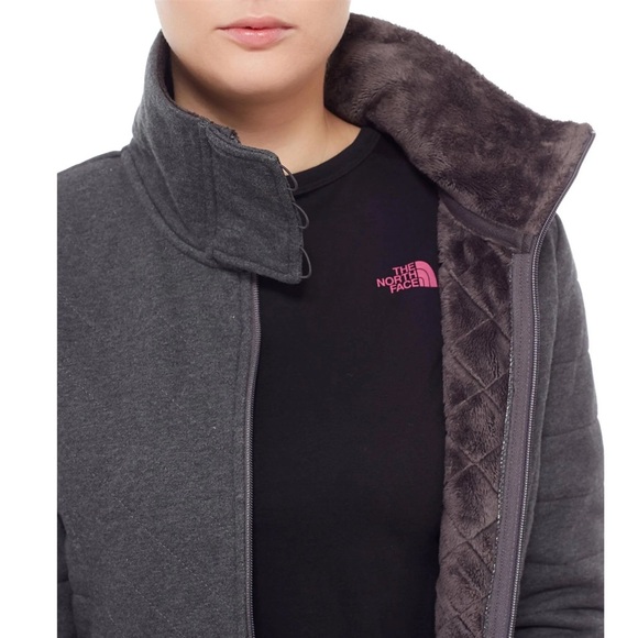 The ﻿Northface Quilted Oso Fleece Tunic Jacket Coat | Charcoal Gray | Size M - Picture 5 of 15